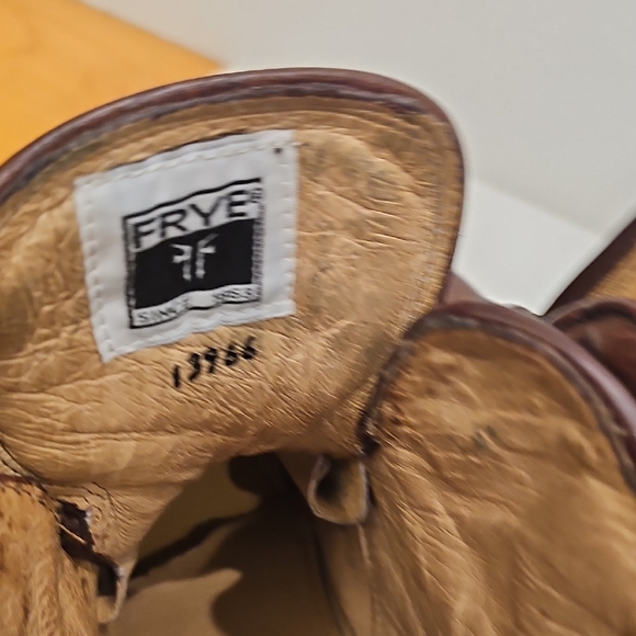 Women's Frye Dark Brown Leather Lace Up Hiking Boots Size 7B - Picture 5 of 9